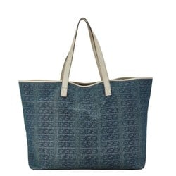 Gucci GG Denim Tote Bag Shoulder 257245 Blue White Leather Women's GUCCI