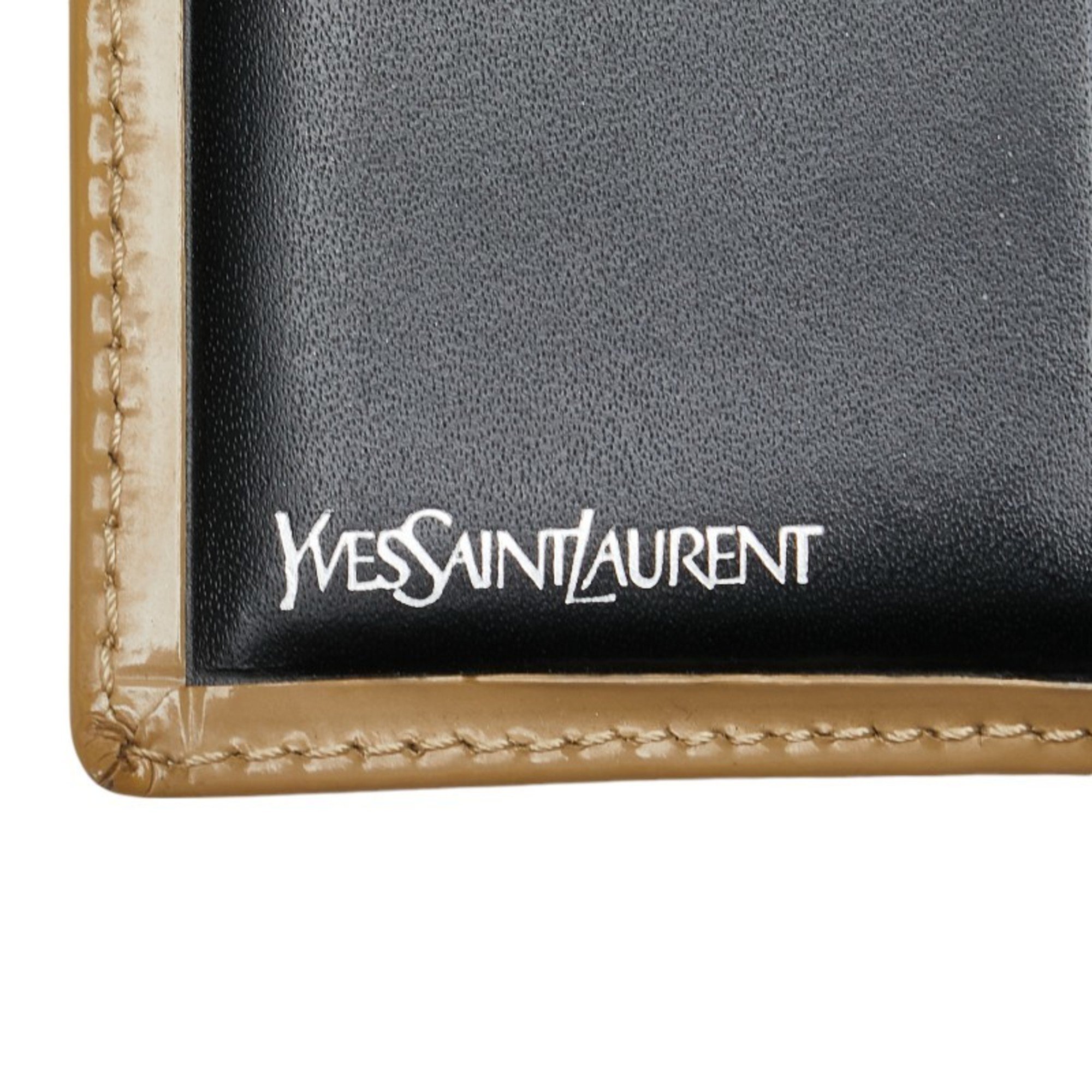 Saint Laurent Bi-fold Wallet Beige Leather Women's SAINT LAURENT