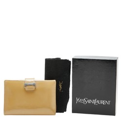 Saint Laurent Bi-fold Wallet Beige Leather Women's SAINT LAURENT