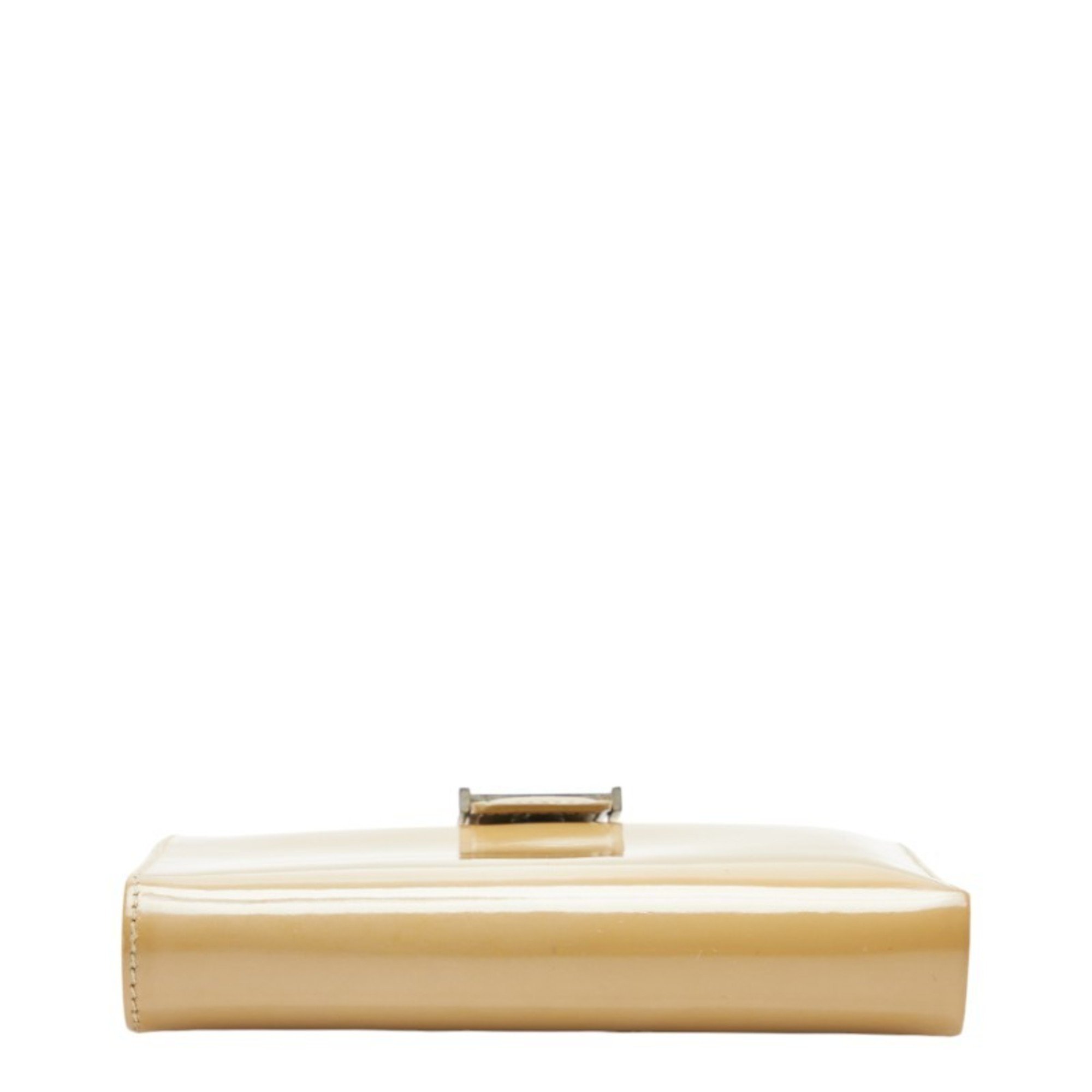 Saint Laurent Bi-fold Wallet Beige Leather Women's SAINT LAURENT