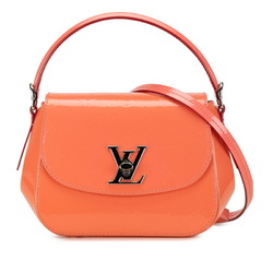 Louis Vuitton Monogram Vernis Pasadena Handbag Shoulder Bag M90949 Poppy Petal Orange Patent Leather Women's LOUIS VUITTON