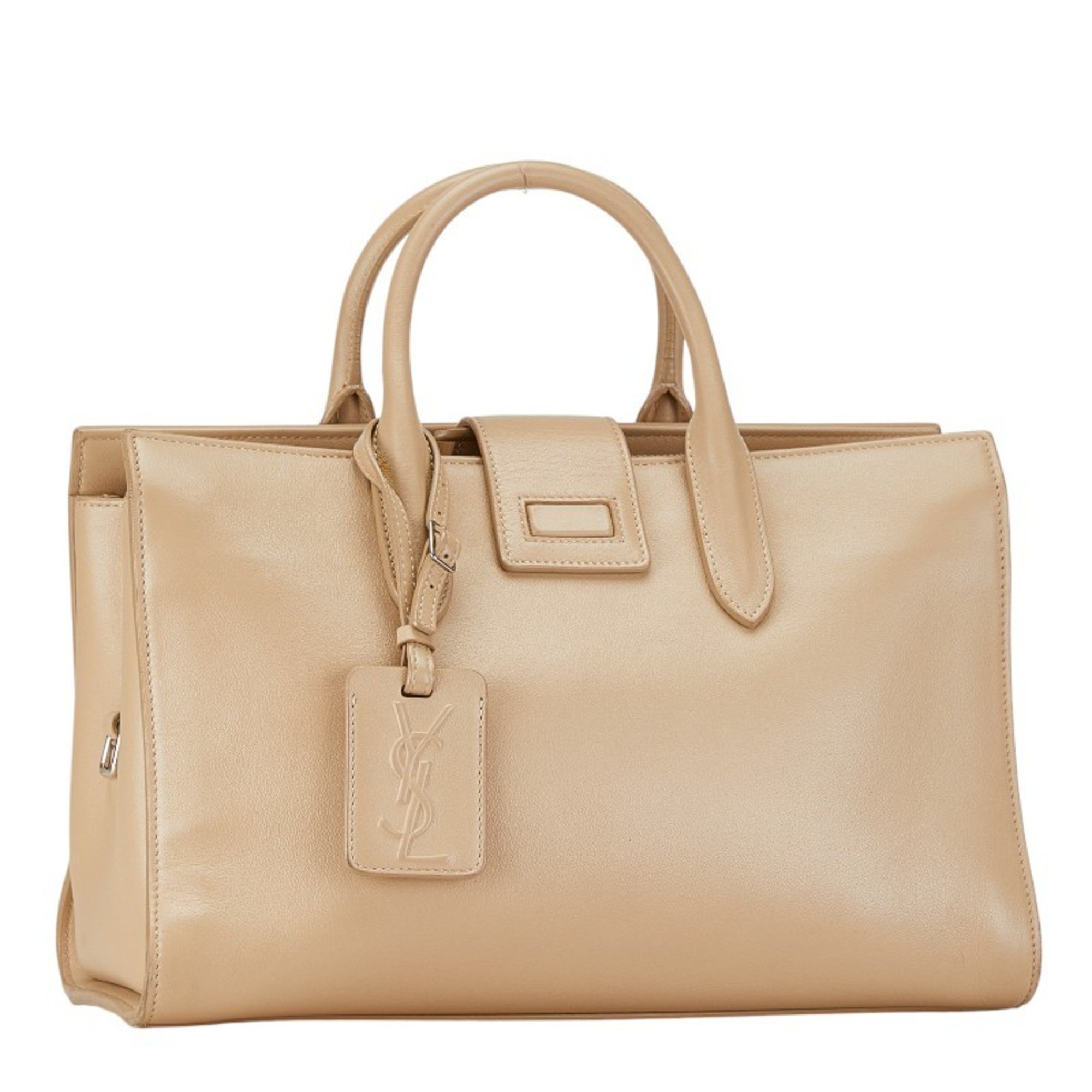 Saint Laurent Cavalive Gauche Handbag Shoulder Bag 504924 Beige Leather Women's SAINT LAURENT