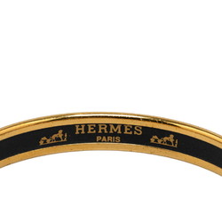 Hermes enamel PM cloisonne bangle belt motif gold brown black plating ladies HERMES