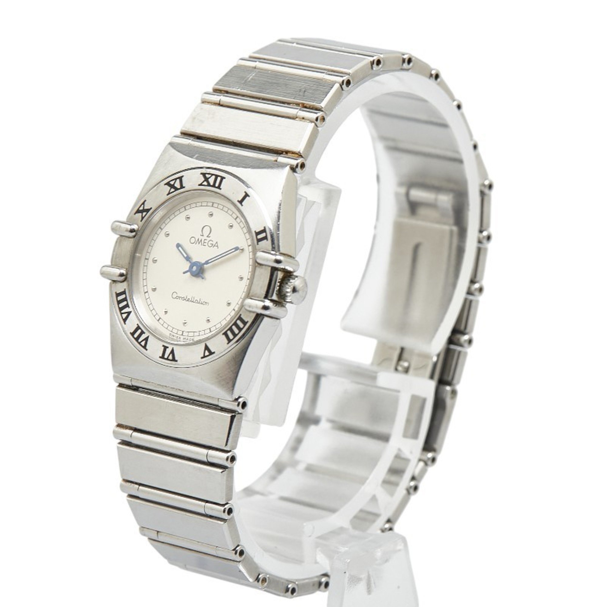 OMEGA Constellation Flat Bezel Watch 1570.30 Quartz Gold Dial Stainless Steel Ladies