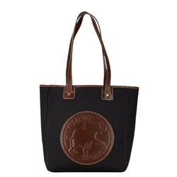 HUNTING WORLD Tote Bag Black Brown Canvas Leather Women's