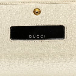 Gucci GG Chain Wallet Webbing Line Long 546592 White Leather Women's GUCCI