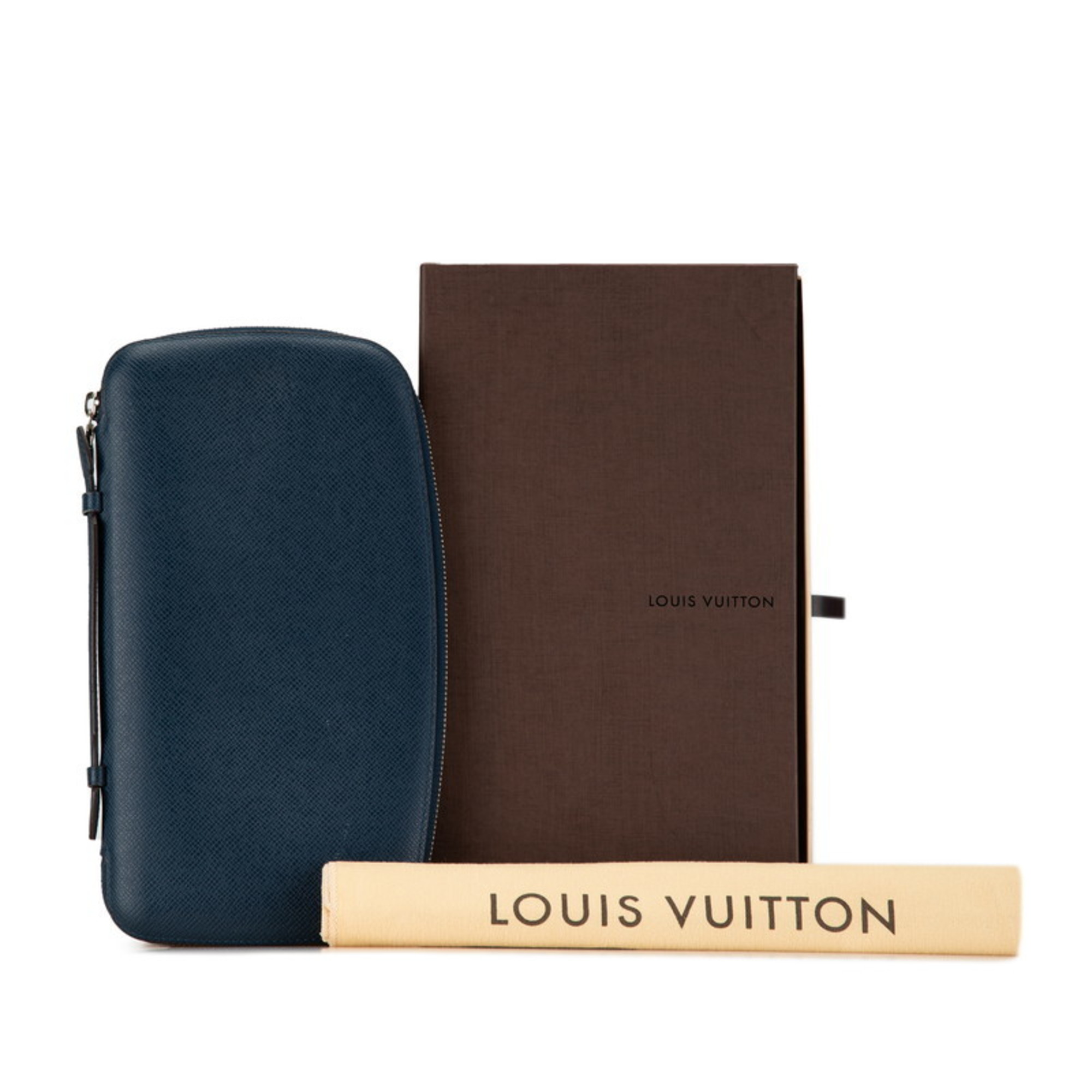 Louis Vuitton Taiga Organizer Atoll NM Long Wallet M30653 Navy Leather Women's LOUIS VUITTON