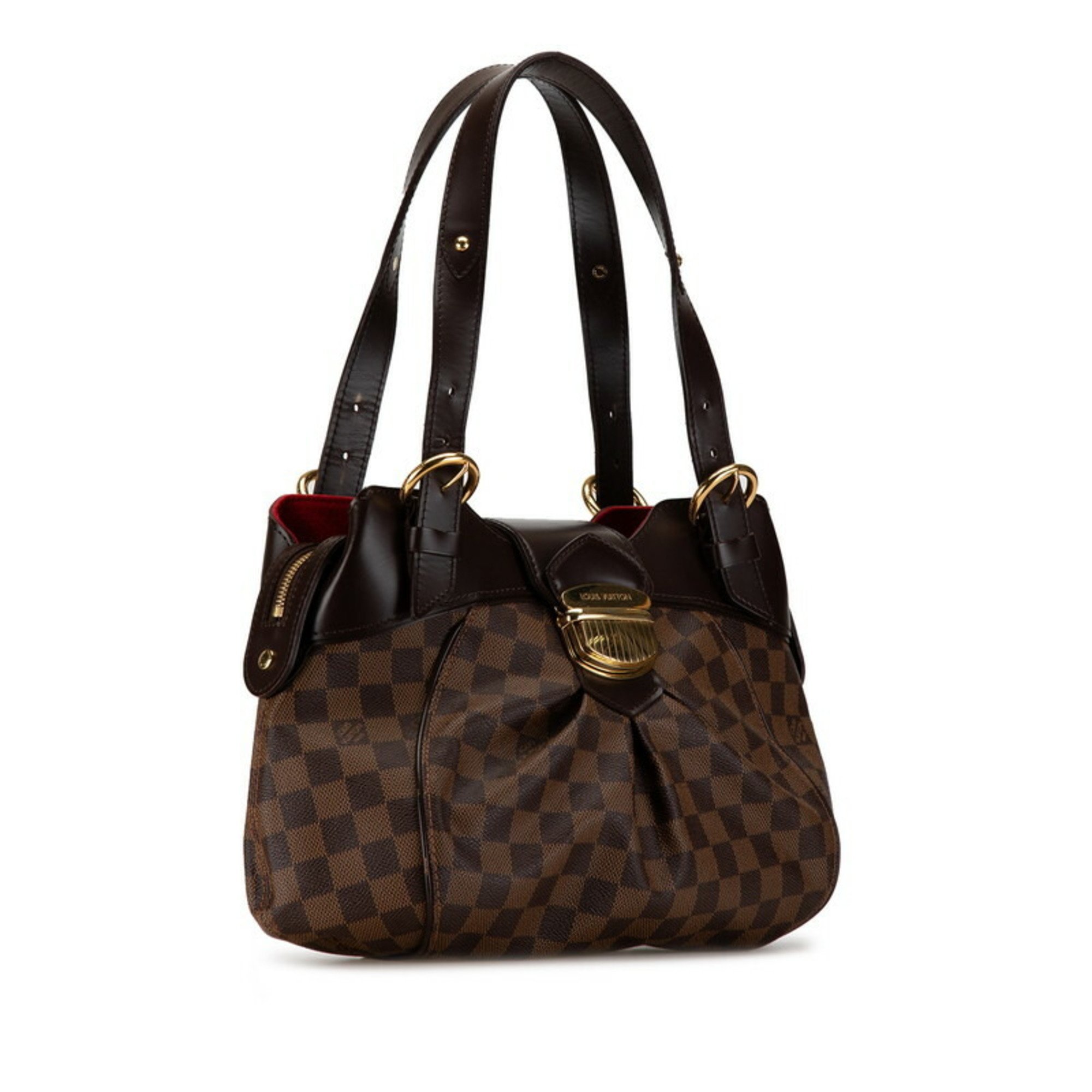 Louis Vuitton Damier Sistine PM Handbag N41542 Brown PVC Leather Women's LOUIS VUITTON