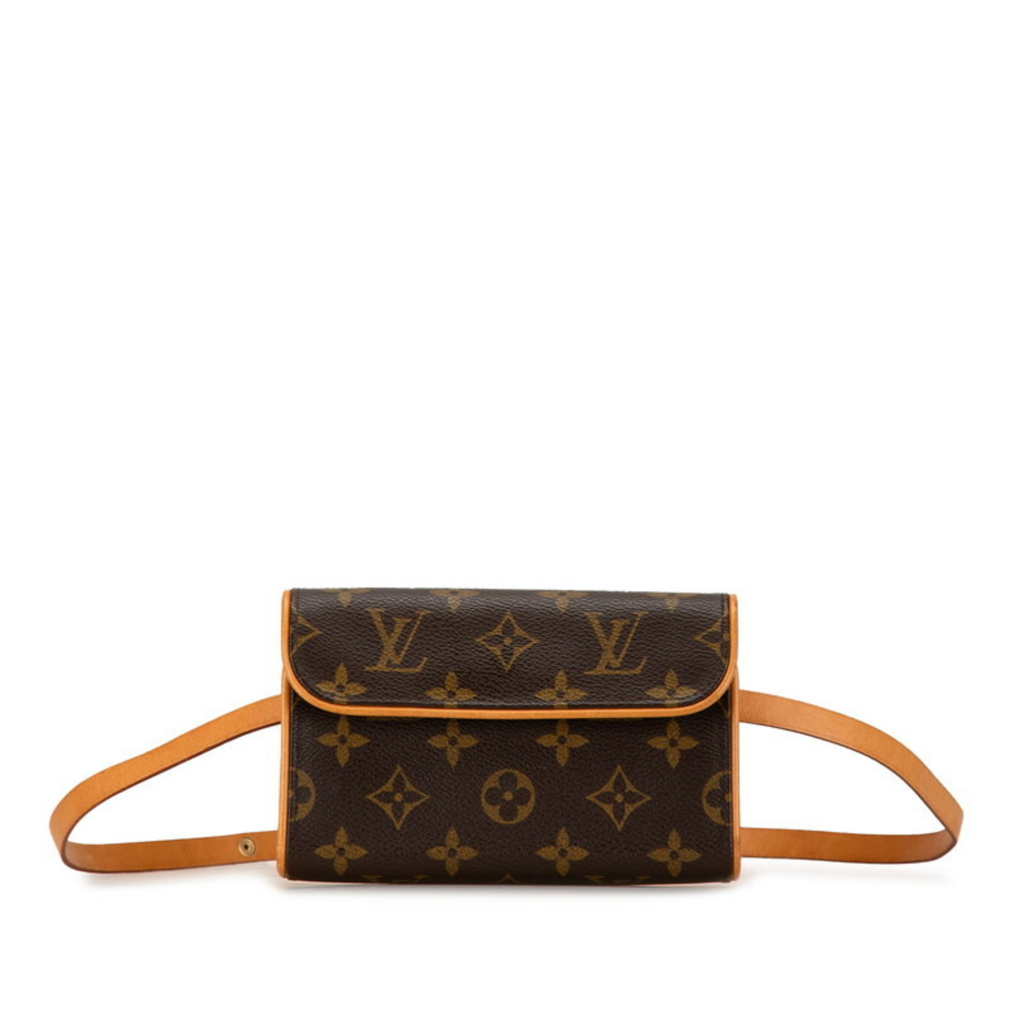 Louis Vuitton Monogram Pochette Florentine Body Bag Waist Shoulder M51855 Brown PVC Leather Women's LOUIS VUITTON