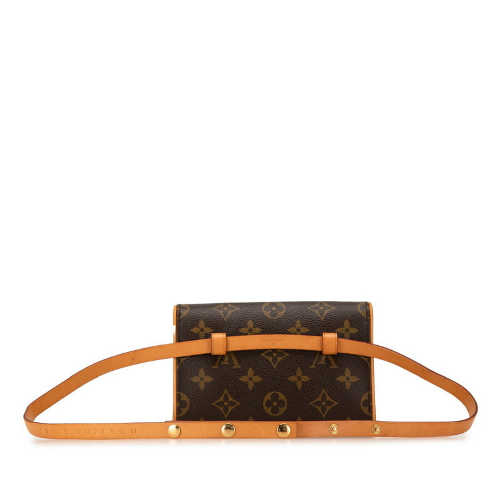 Louis Vuitton Monogram Pochette Florentine Body Bag Waist Shoulder M51855 Brown PVC Leather Women's LOUIS VUITTON