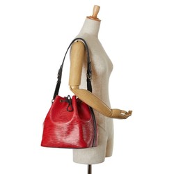 Louis Vuitton Epi Petit Noe Shoulder Bag M44172 Castilian Red Noir Leather Women's LOUIS VUITTON