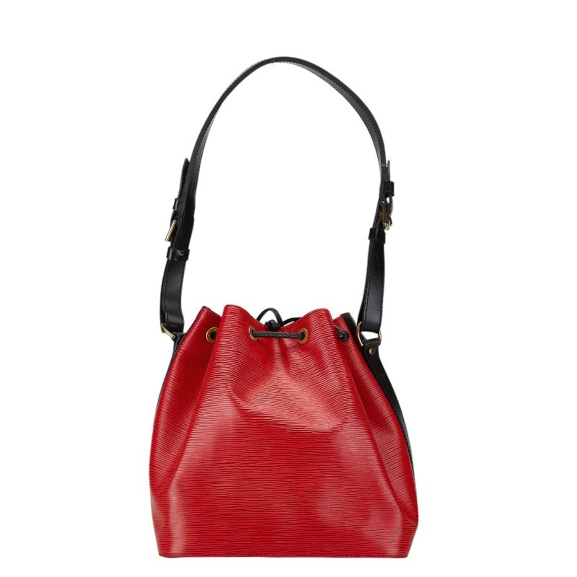 Louis Vuitton Epi Petit Noe Shoulder Bag M44172 Castilian Red Noir Leather Women's LOUIS VUITTON