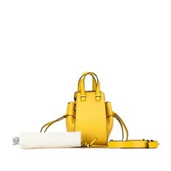 LOEWE Anagram Hammock Drawstring Handbag Shoulder Bag 061947 Yellow Leather Women's