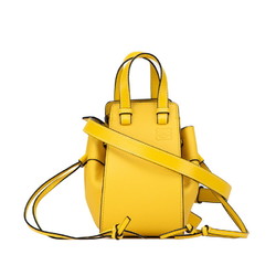 LOEWE Anagram Hammock Drawstring Handbag Shoulder Bag 061947 Yellow Leather Women's