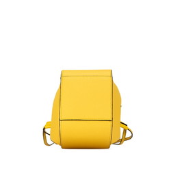 LOEWE Anagram Hammock Drawstring Handbag Shoulder Bag 061947 Yellow Leather Women's