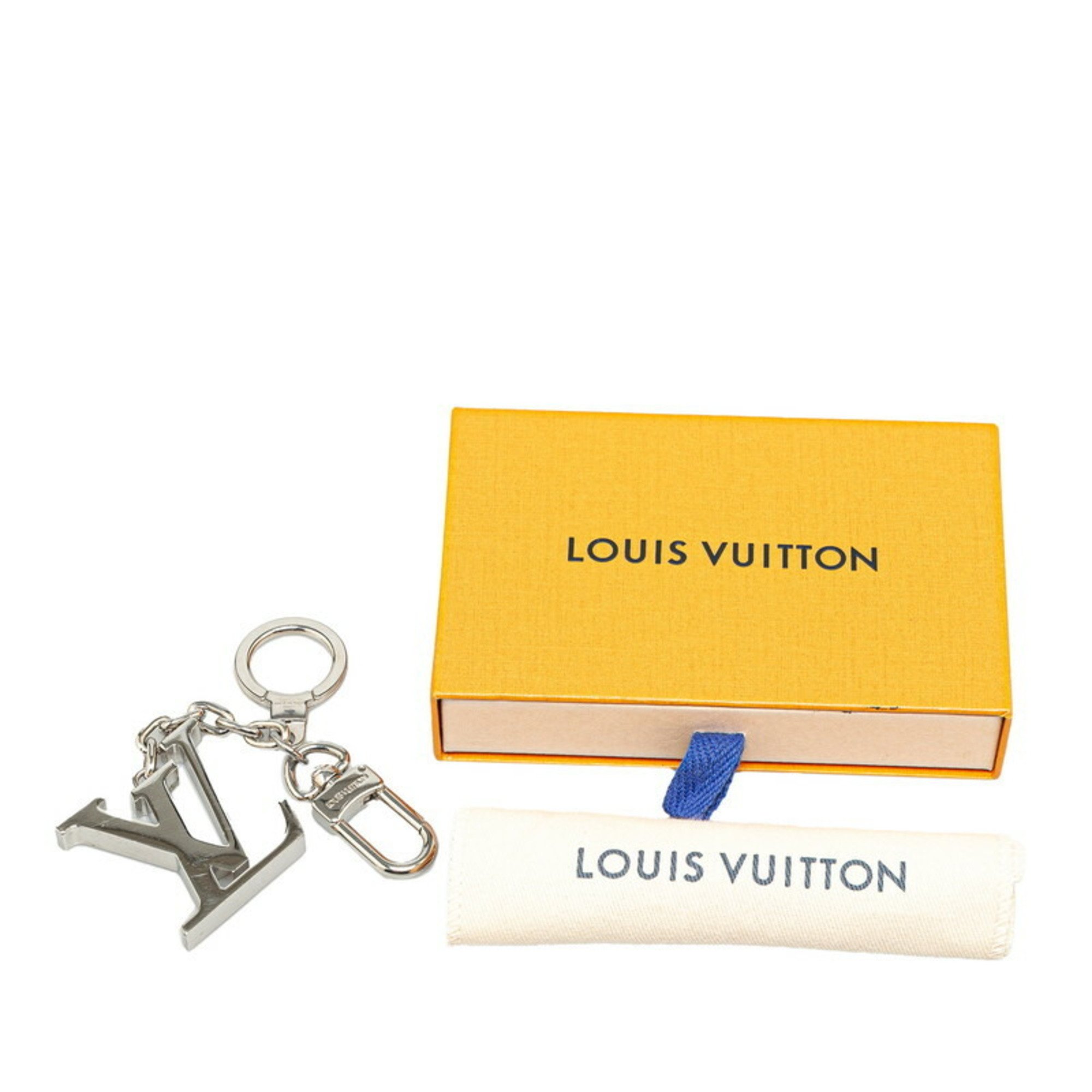 Louis Vuitton Porte Cle Initial LV Key Ring Holder Bag Charm M65071 Silver Metal Women's LOUIS VUITTON