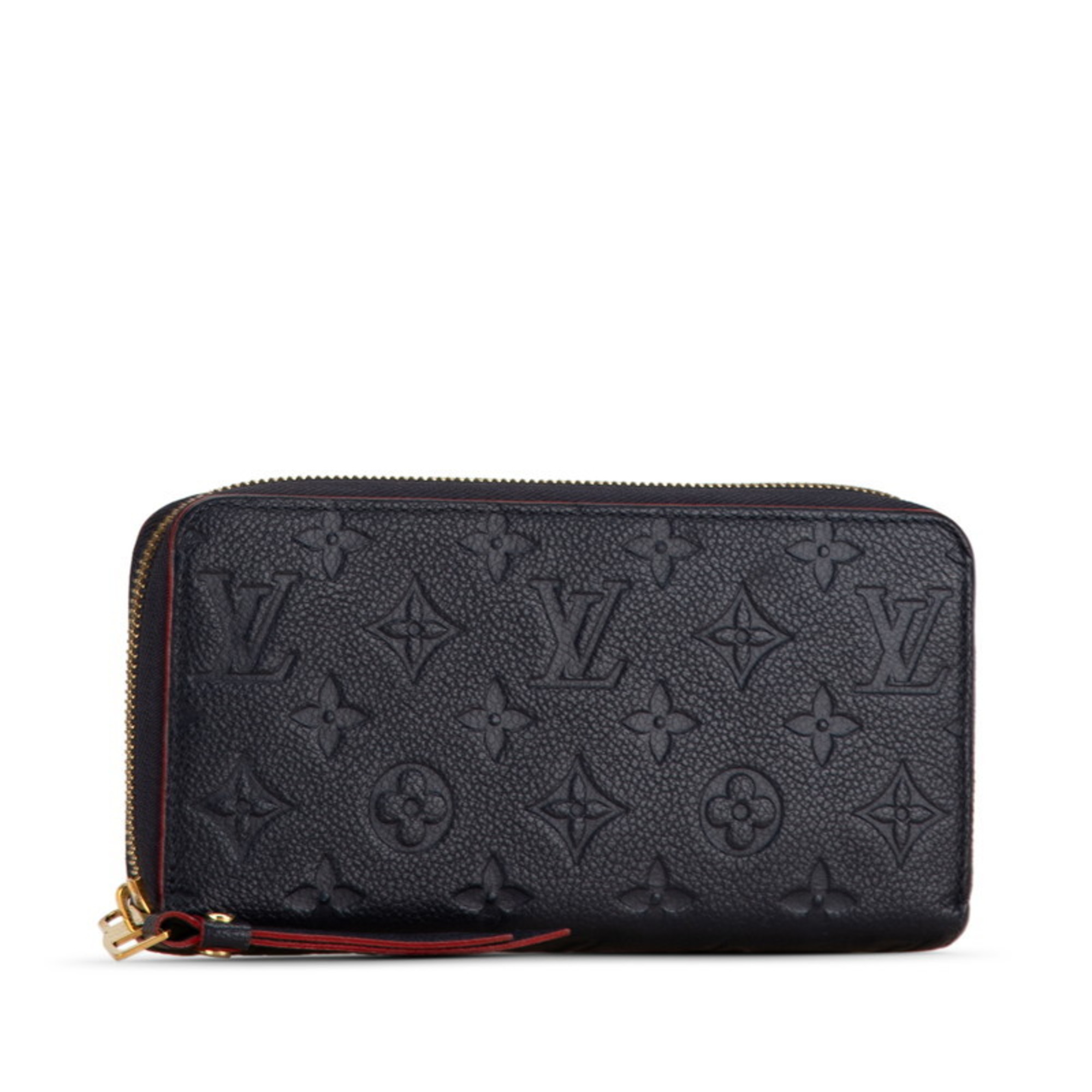 Louis Vuitton Monogram Empreinte Zippy Wallet Round Long M62121 Marine Rouge Navy Red Leather Women's LOUIS VUITTON