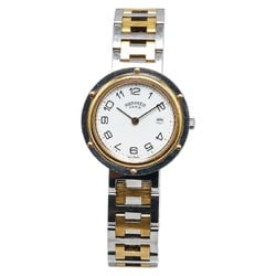 Hermes Clipper Watch CL4.220 Quartz White Dial Stainless Steel Plated Women's HERMES