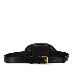 Gucci GG Marmont Waist Bag Body 476434 Black Leather Women's GUCCI