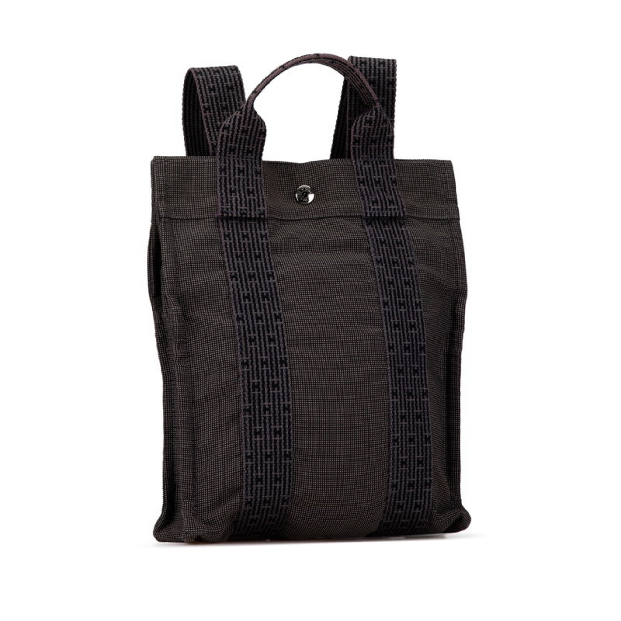 Hermes Air Line Ad PM Backpack Grey Canvas Women's HERMES