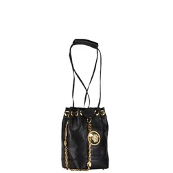 Versace Medusa Shoulder Bag Black Leather Women's VERSACE