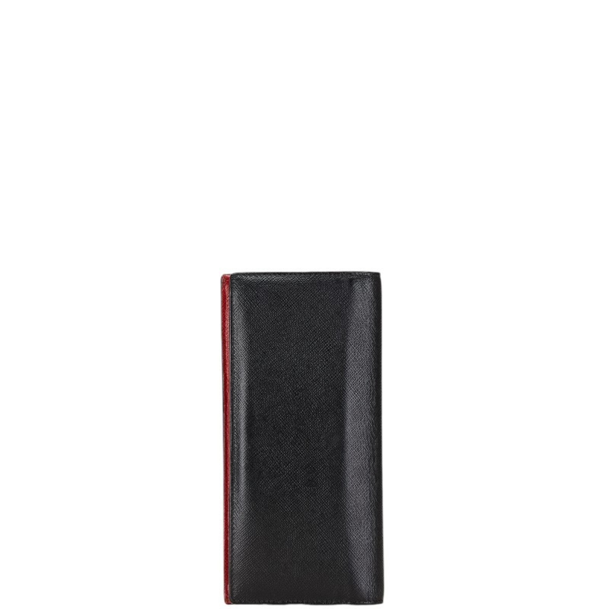 Prada Long Wallet 2MV836 Black Red Leather Women's PRADA