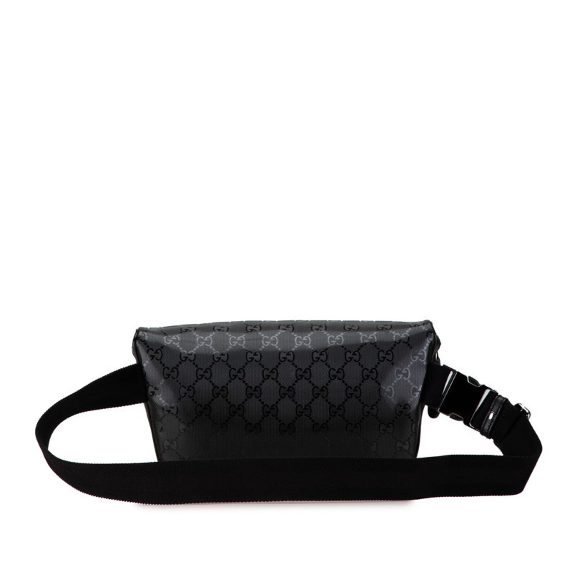 Gucci GG Imprime Waist Bag Body 233269 Black PVC Leather Women's GUCCI