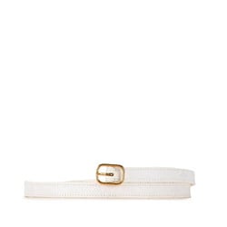 Louis Vuitton Monogram Flower Motif Belt Size 34 White Cotton Leather Women's LOUIS VUITTON