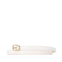 Louis Vuitton Monogram Flower Motif Belt Size 34 White Cotton Leather Women's LOUIS VUITTON