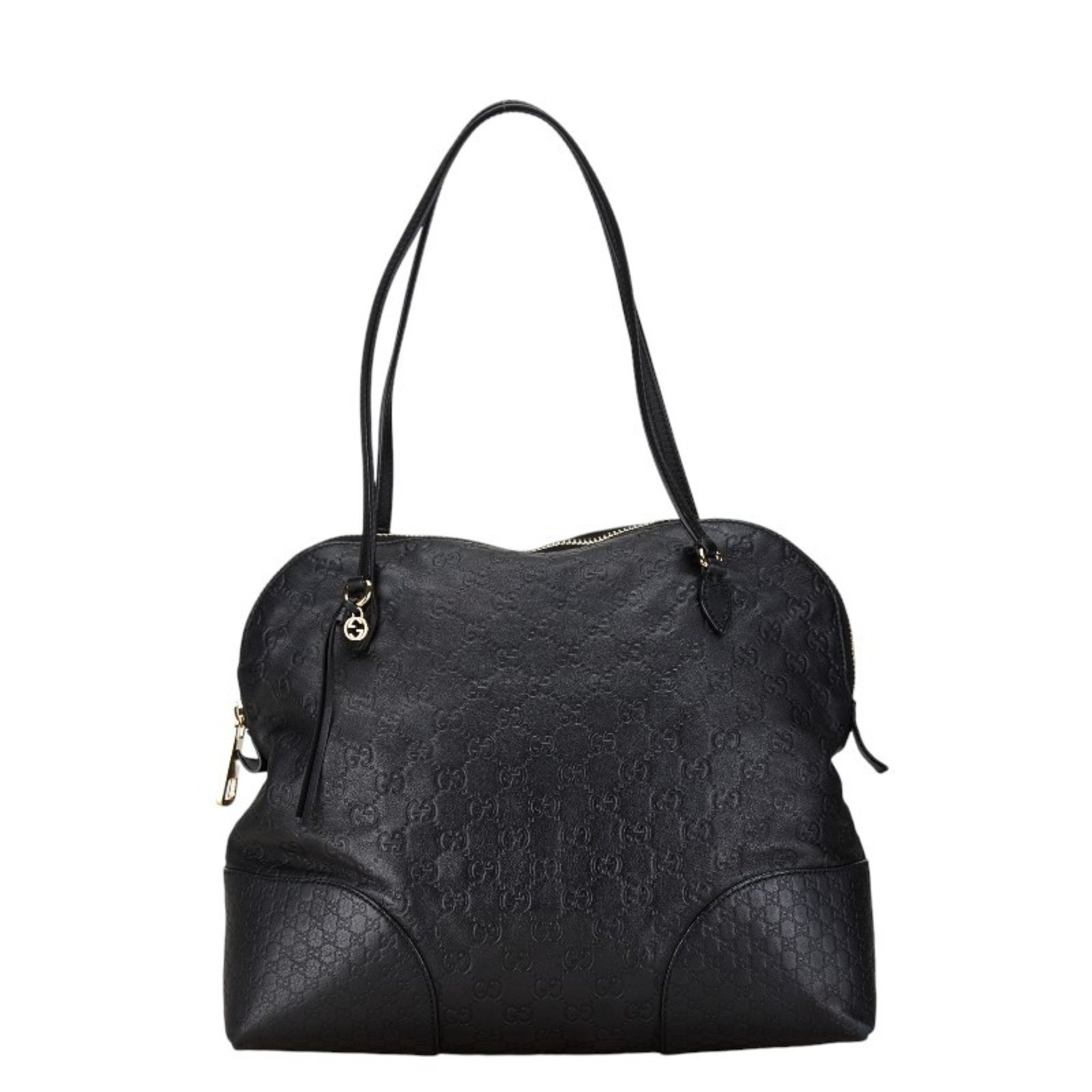 Gucci Guccissima Handbag Tote Bag 323673 Black Leather Women's GUCCI