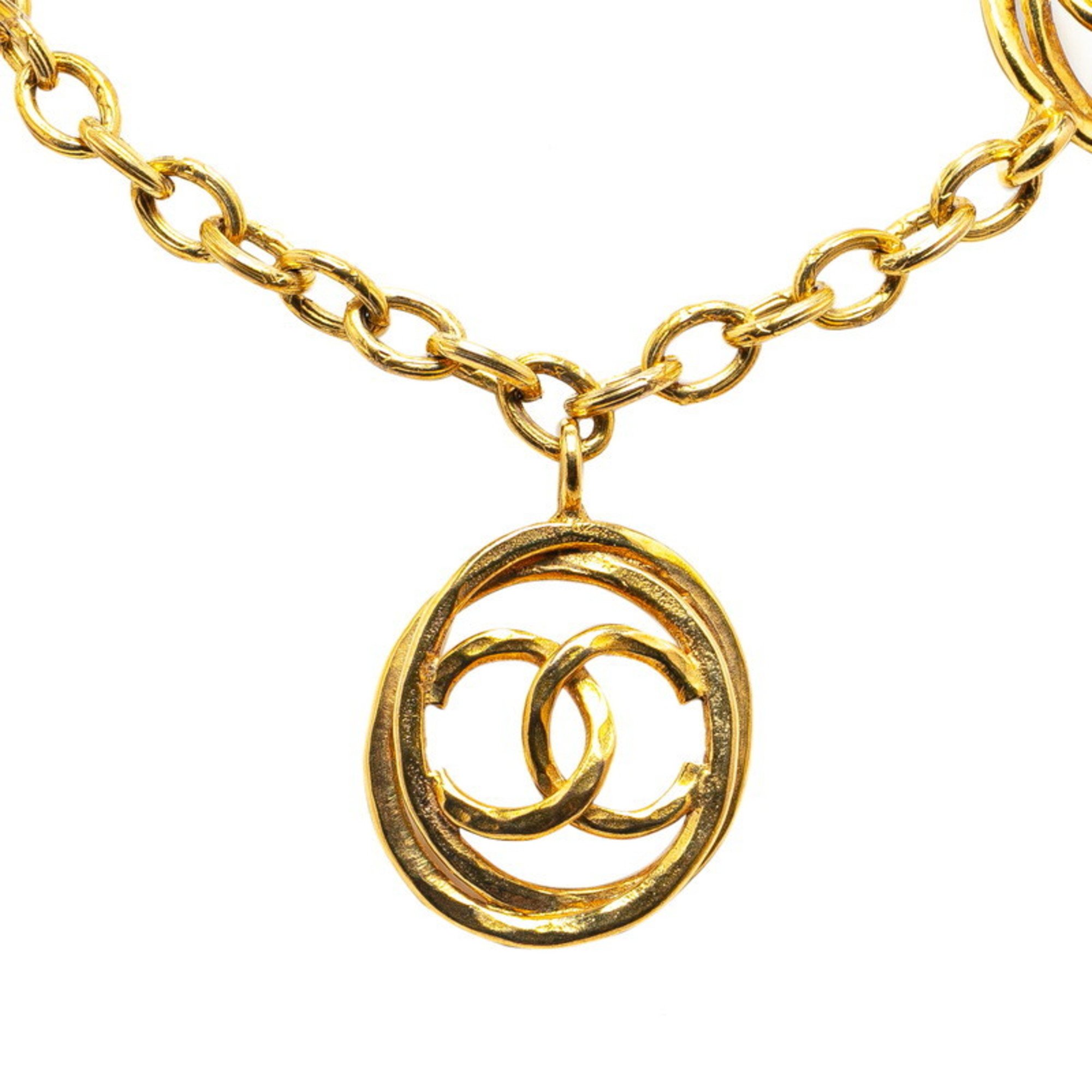 Chanel Coco Mark Necklace Gold Plated Women's CHANEL