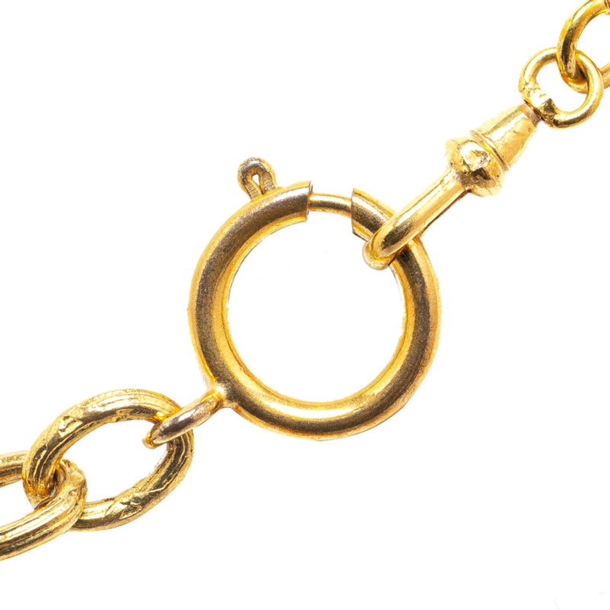 Chanel Coco Mark Necklace Gold Plated Women's CHANEL