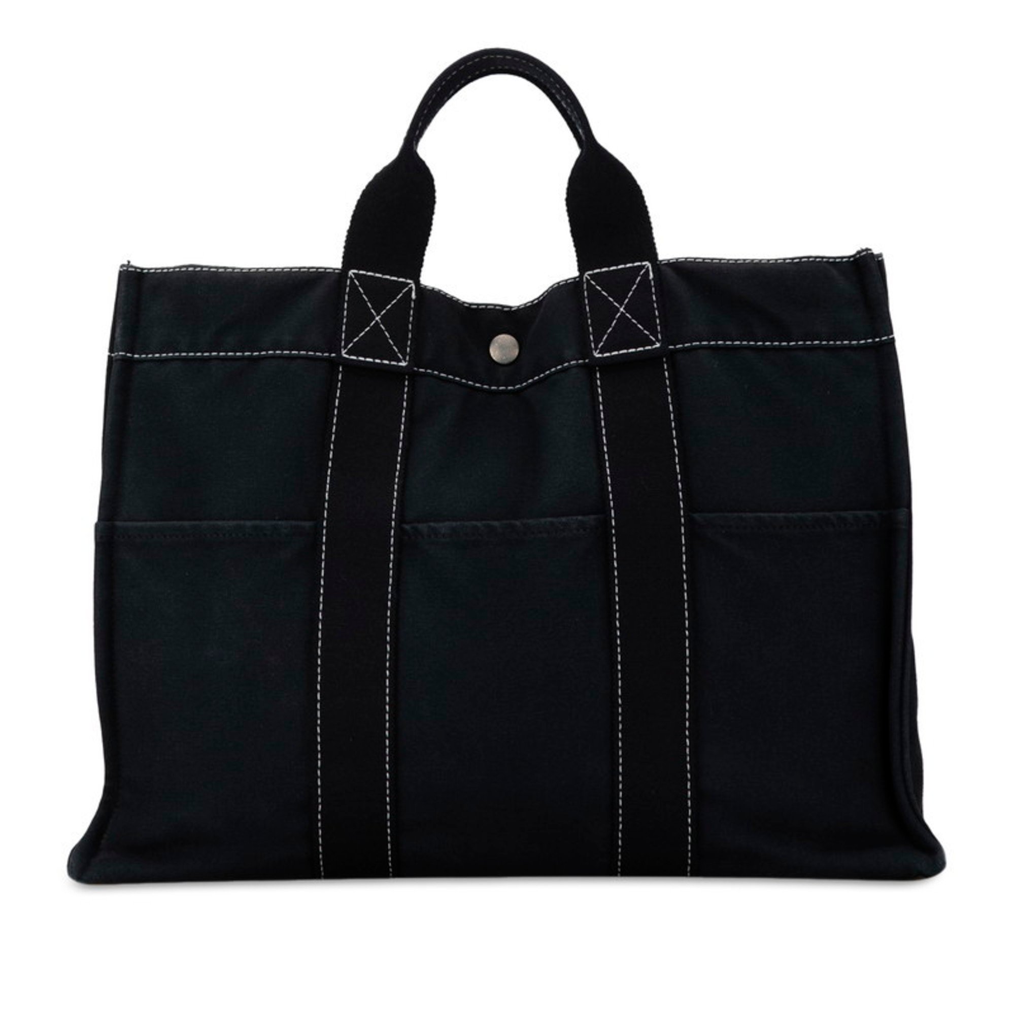 Hermes Foul Tote PM Handbag Bag Navy Canvas Women's HERMES