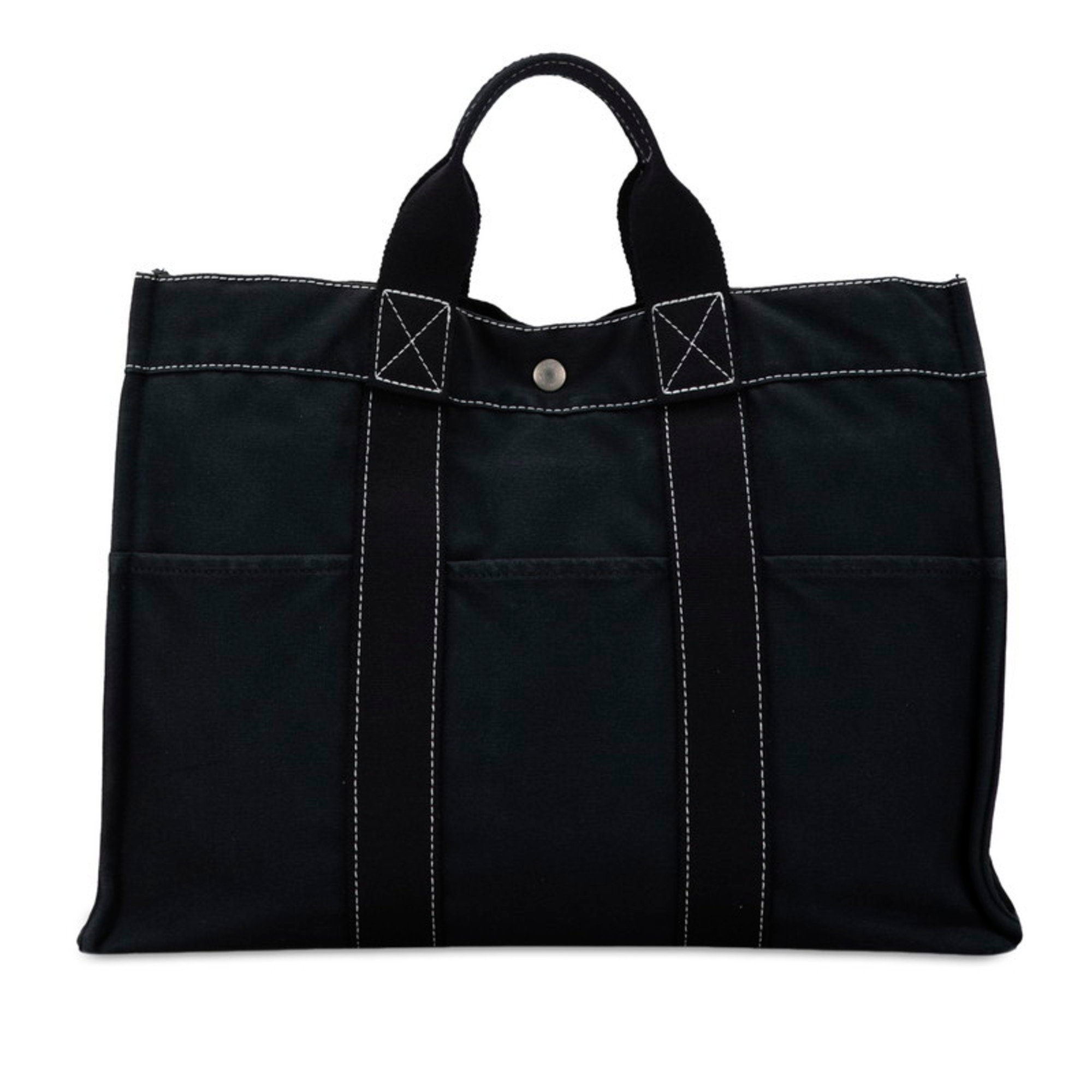 Hermes Foul Tote PM Handbag Bag Navy Canvas Women's HERMES