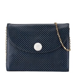 Valentino Garavani Chain Shoulder Bag Navy Leather Women's