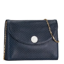 Valentino Garavani Chain Shoulder Bag Navy Leather Women's