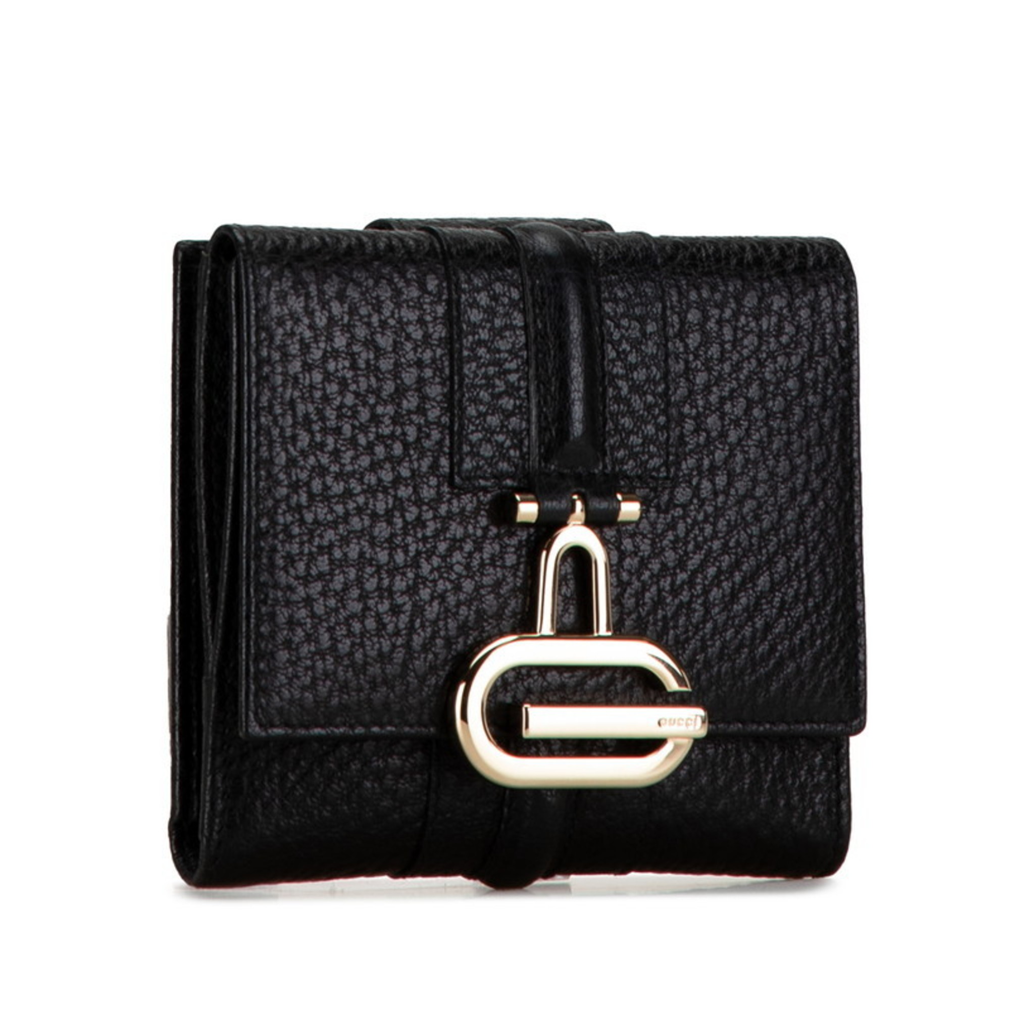 Gucci Bi-fold Wallet 131848 Black Leather Women's GUCCI