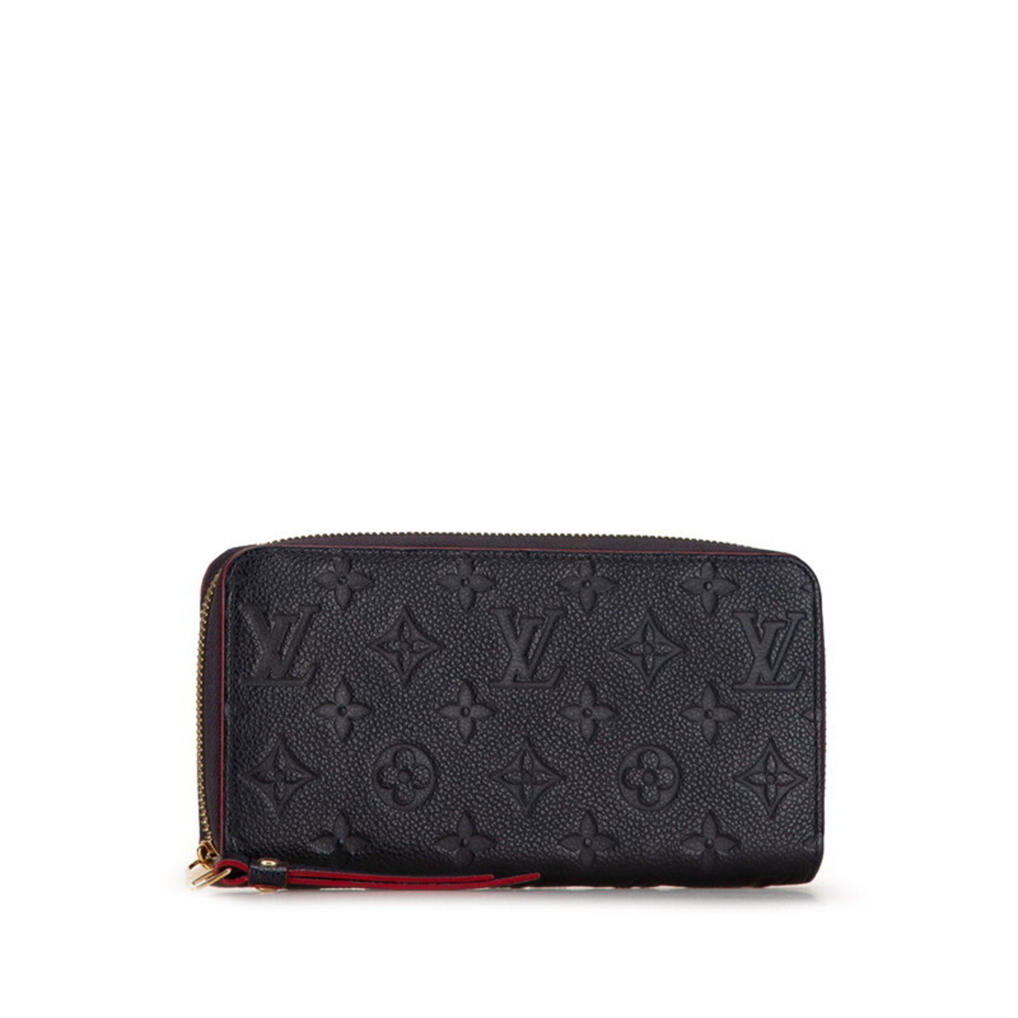 Louis Vuitton Monogram Empreinte Zippy Wallet Round Long M62121 Marine Rouge Navy Red Leather Women's LOUIS VUITTON