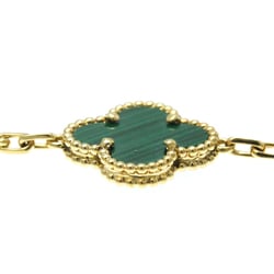 Van Cleef & Arpels Vintage Alhambra Yellow Gold (18K) Malachite Charm Bracelet Gold