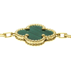 Van Cleef & Arpels Vintage Alhambra Yellow Gold (18K) Malachite Charm Bracelet Gold