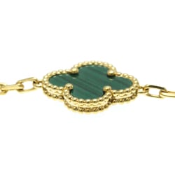 Van Cleef & Arpels Vintage Alhambra Yellow Gold (18K) Malachite Charm Bracelet Gold