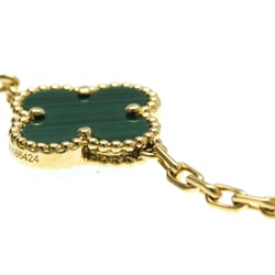 Van Cleef & Arpels Vintage Alhambra Yellow Gold (18K) Malachite Charm Bracelet Gold