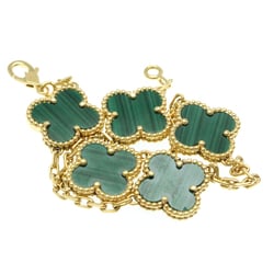 Van Cleef & Arpels Vintage Alhambra Yellow Gold (18K) Malachite Charm Bracelet Gold