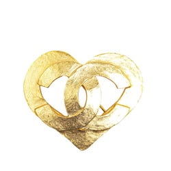 Chanel Coco Mark Heart Motif Brooch Gold Plated Women's CHANEL