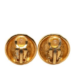 Chanel Coco Mark Round Earrings Gold Plated Women's CHANEL