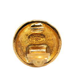 Chanel Coco Mark Round Earrings Gold Plated Women's CHANEL