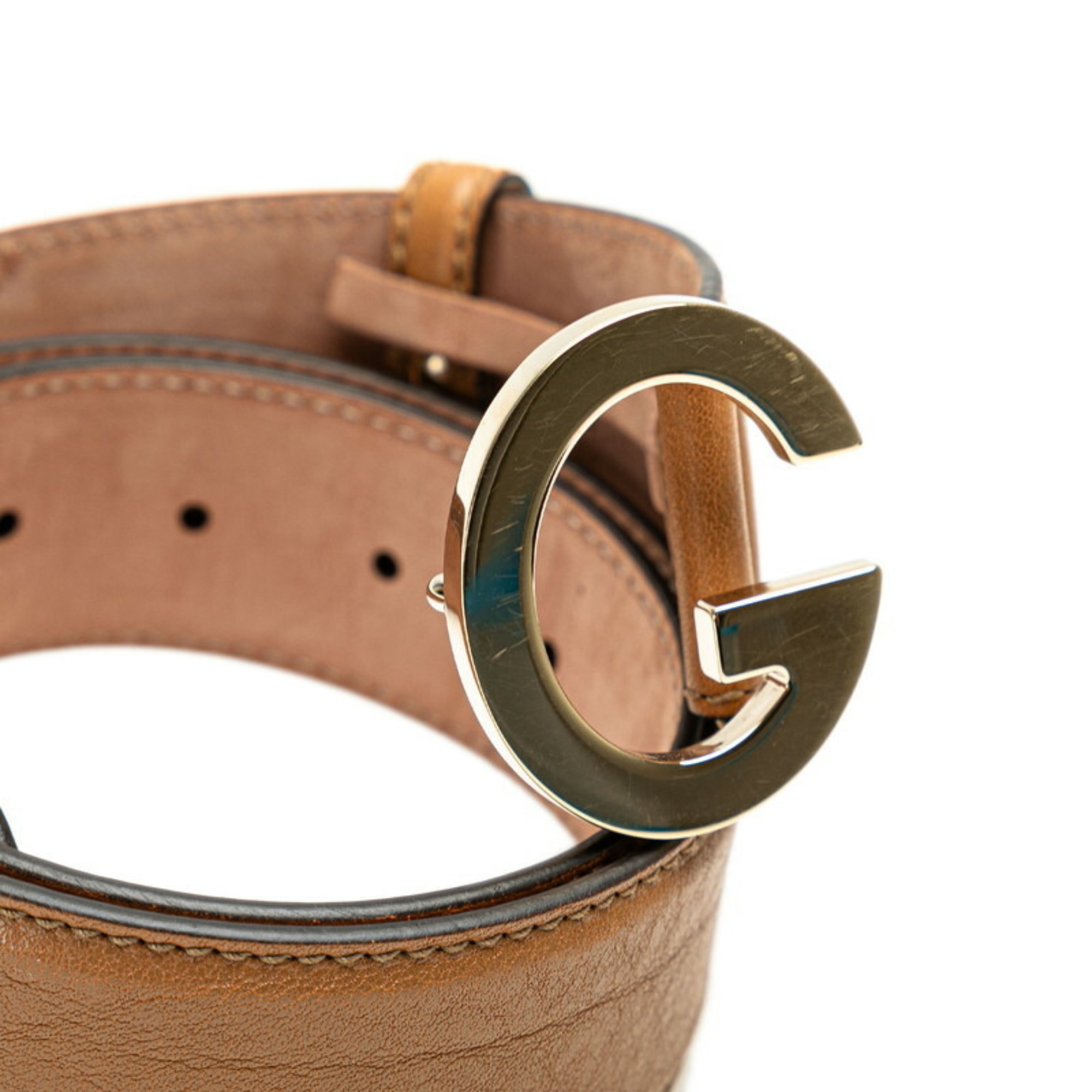 Gucci Belt 80.32 362732 Brown Leather Women's GUCCI