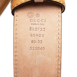 Gucci Belt 80.32 362732 Brown Leather Women's GUCCI