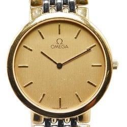 OMEGA De Ville Watch 395.0875.2 Quartz Gold Dial Stainless Steel Men's