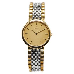 OMEGA De Ville Watch 395.0875.2 Quartz Gold Dial Stainless Steel Men's